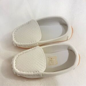 White Leather Moccasins with Slip-On Design